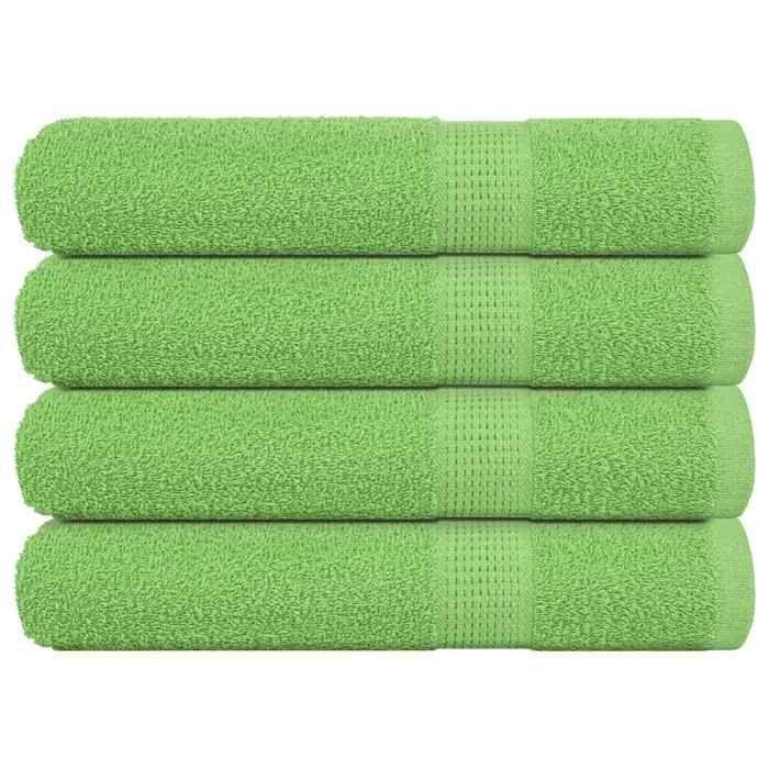 VidaXL Serviettes de sauna 4 pcs vert pomme 80x200 cm 100% coton 137032