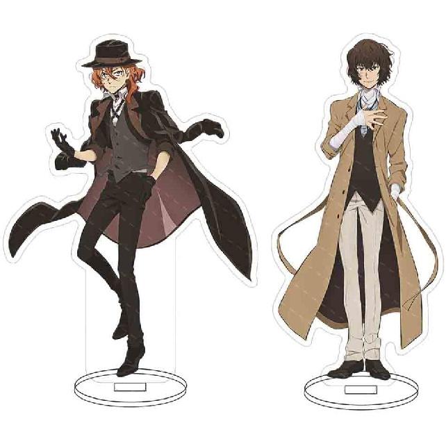 JCvCX 2Pcs Figure Brown Hair Boy Standee Standing Figure Creative Gift Toy Acrylic Peripheral Ornaments Collections for Fans
