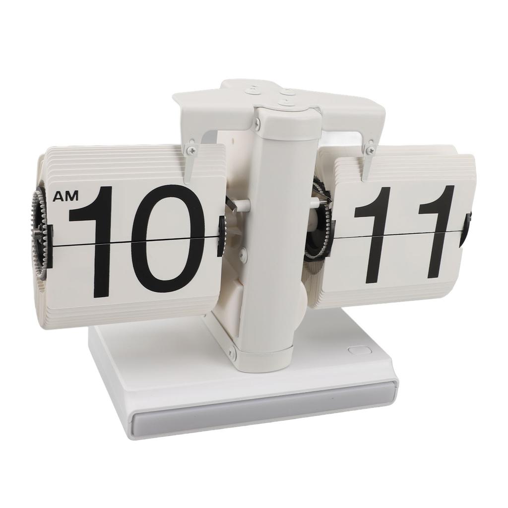 Retro Digital Flip Down Clock Battery Powered Flip Desk Clock with LED Ambient Light for Home Office Decor