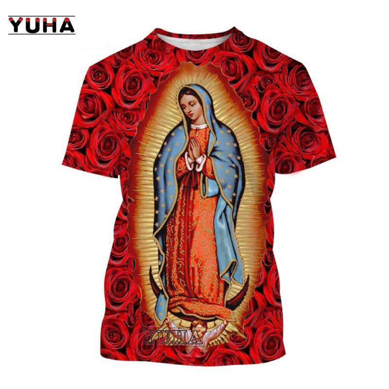 New Summer Fashion 3D T-shirt Blessed Virgin Mary&Jesus Print Faith Love Hope Men/Women Personality Stylish Casual T Shirt