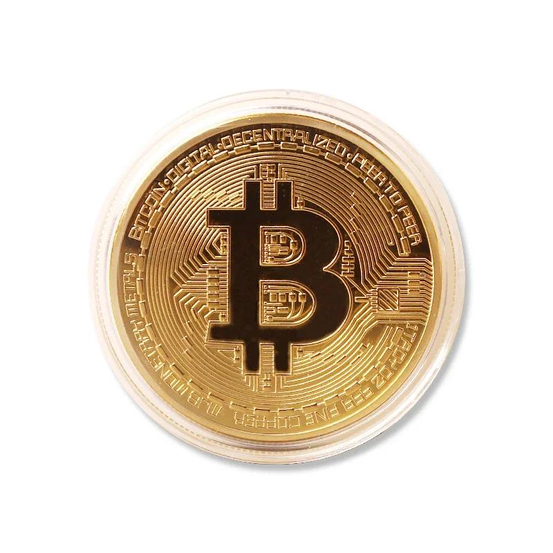 

1Pcs Creative Souvenir Gold Plated Bitcoin Coin Physical Gold Collectible BTC Coin Art Collection Physical Commemorative Gift