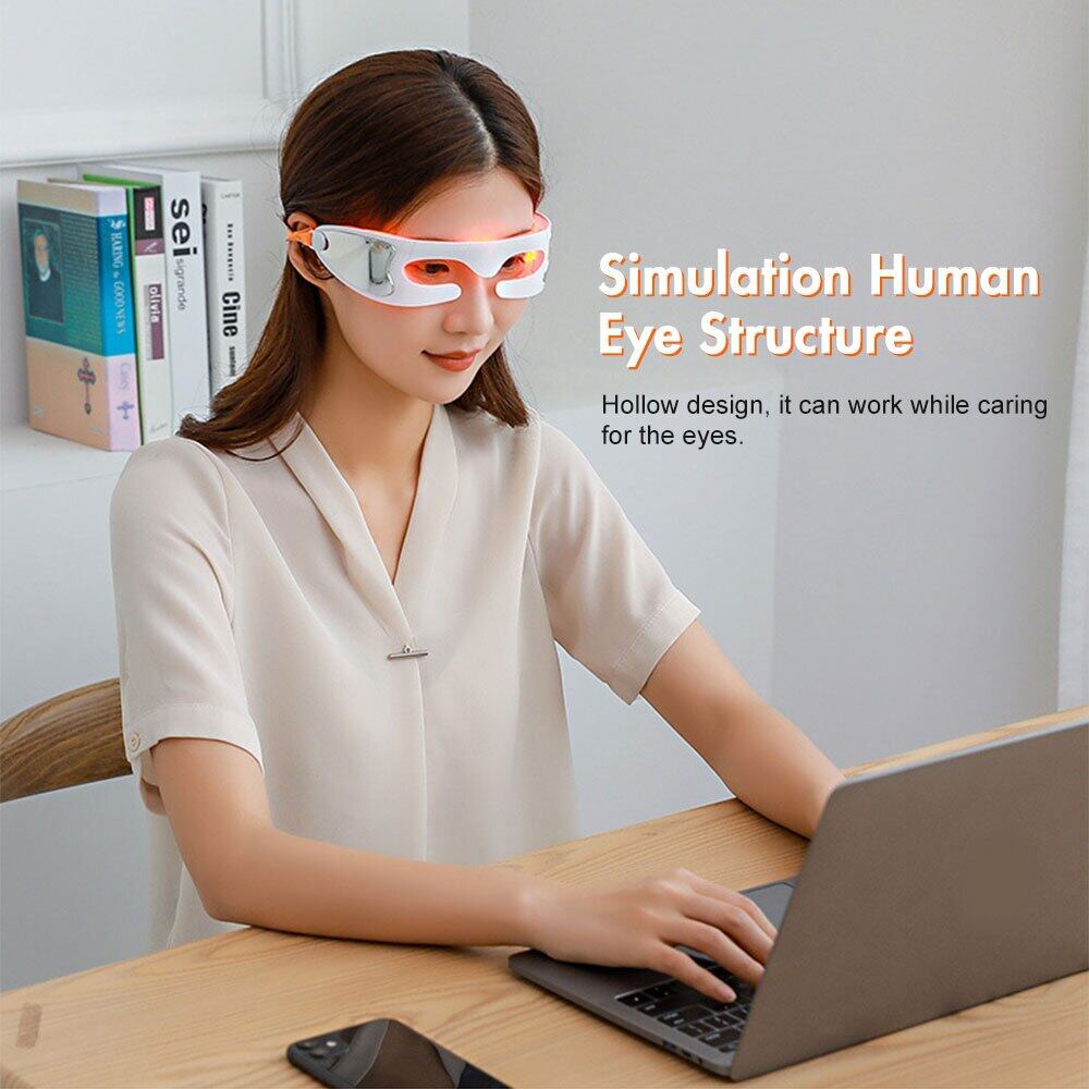 630nm Red Light Heat LED Light Face Eye Mask 3D Eyes Massage Mask Eye Bag Removal Wrinkle Fatigue Relief Skin Care Beauty Device