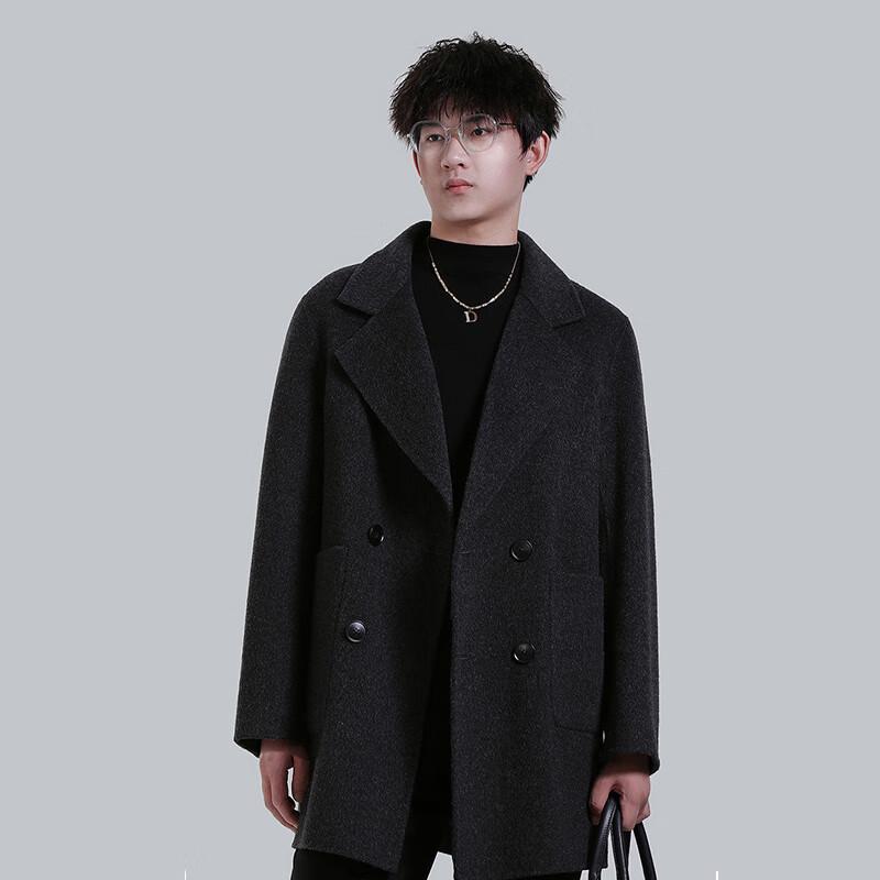 Men's Wool Blend Double-Breasted Winter Coat