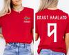Retro Haaland 9 Norwegia Piłka Nożna Koszulka Unisex, Koszulka z Flagą Norwegii Koszulka Unisex