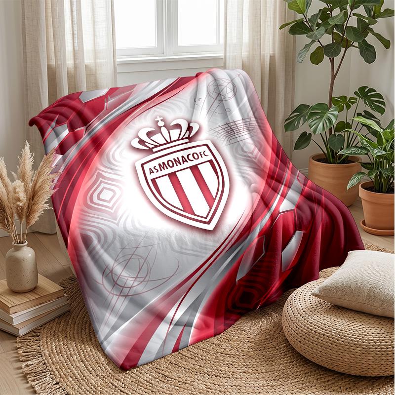 Monaco FC Soft Flannel Fleece Blanket Lightweight Cozy Warm Throw Blanket For Sofa Bed Home Decor