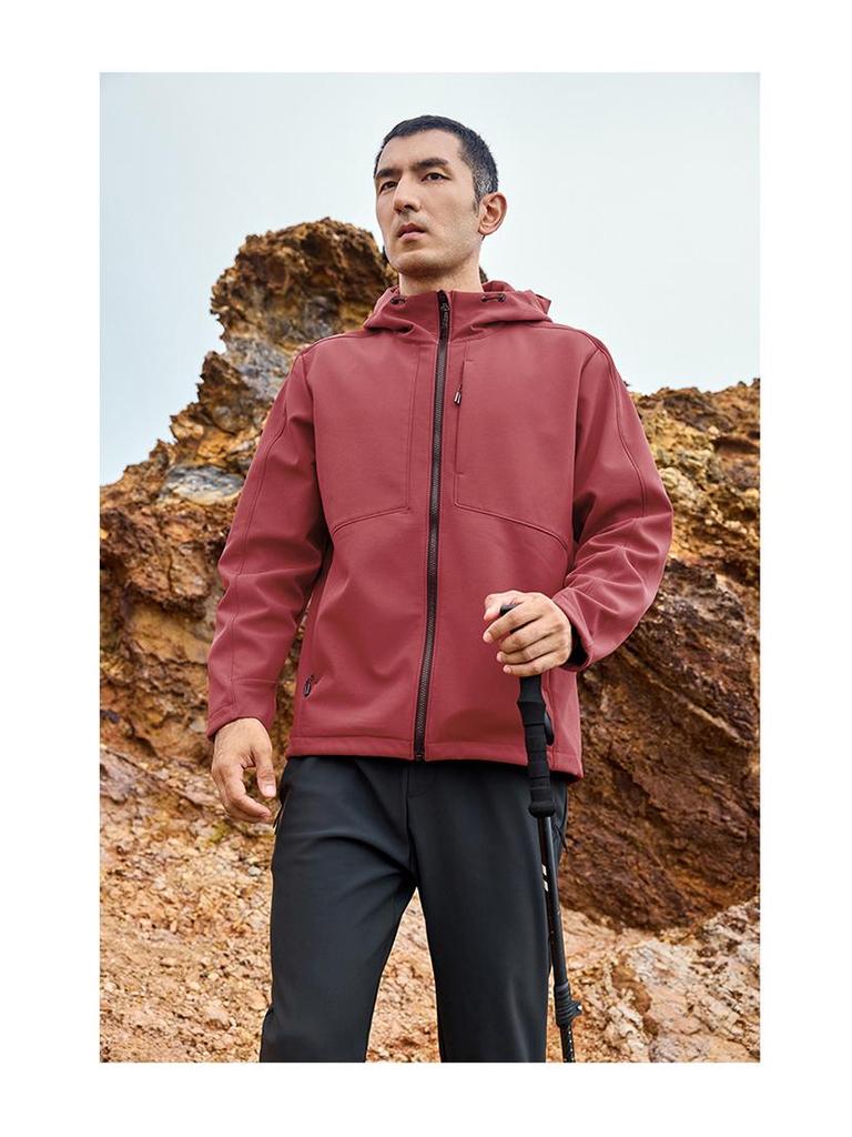 YKK Zipper Hooded Softshell Jacket - High Stretch, Waterproof, Anti-static, All-season Outerwear for Couples, Style D30