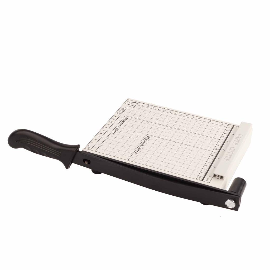 Manual Paper Cutter Accurate Clean Cutting A5 Paper Trimmer with Arc Handle Positioning Ruler for School Office Steel