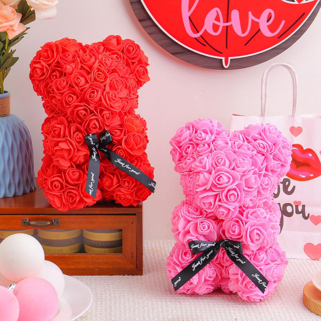 PE foam Bear Rose Teddy Bear Artificial Rose Bear Home Decoration Anniversary Mother's Day Valentine's Gift Wedding Decor