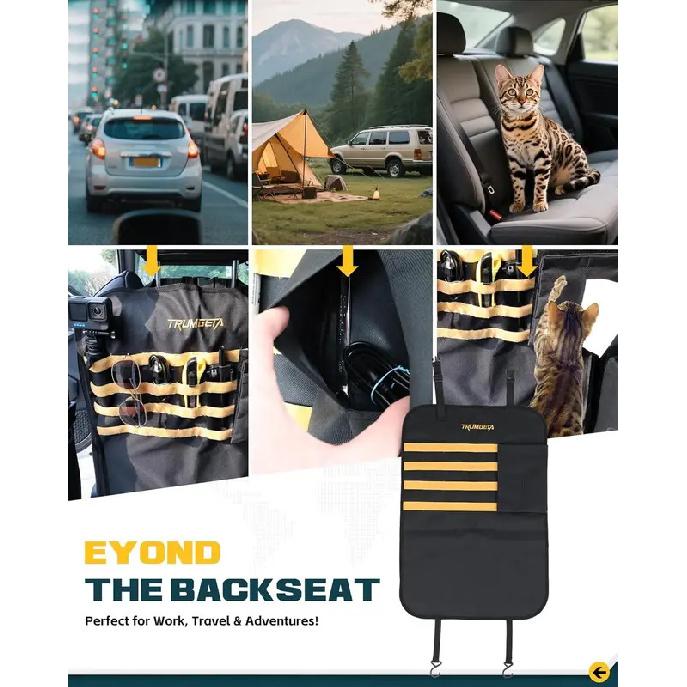 Seat Back Protector with Storage Organizer Universal Fit Waterproof Stain-Resist