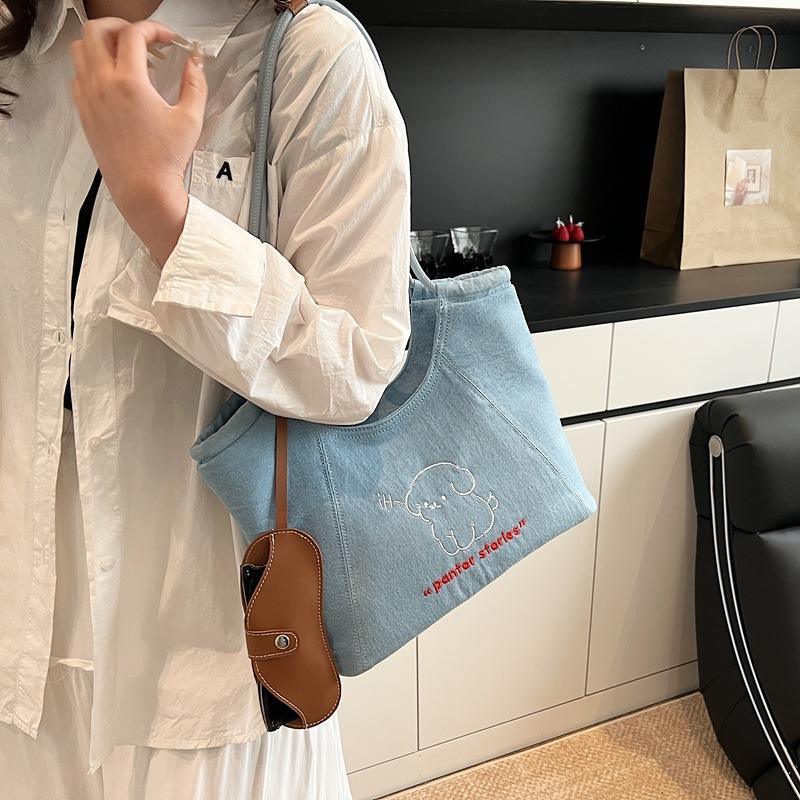 2025 New Cartoon Puppy Tote Bag Large Capacity Commuter Simple Portable Shoulder Bag Fashion Tote Bag