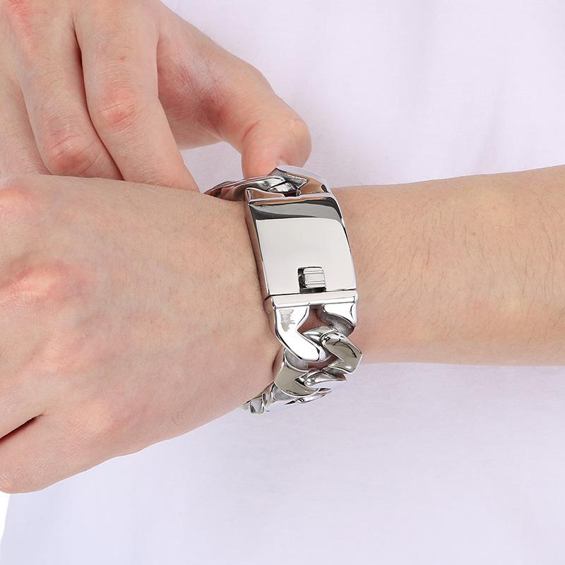 24MM Schweres 316L Edelstahlarmband für Herren Glänzende Goldfarbe Spezielle kubanische Kette Schmuck Personalisierbare Accessoires