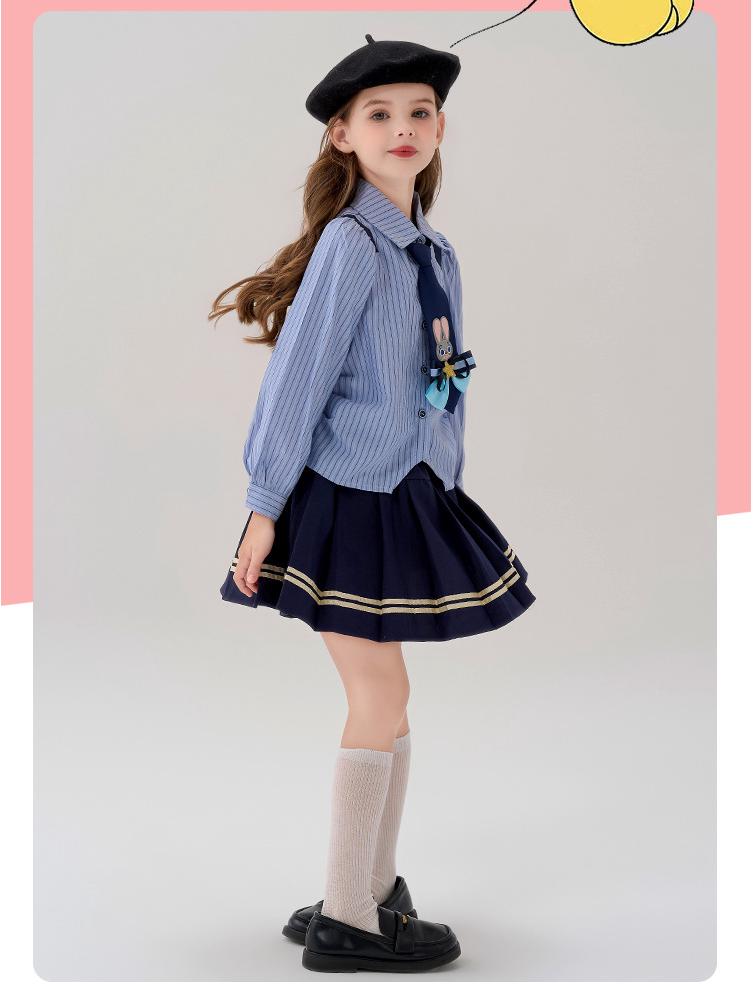 Disney Girls' Rabbit Police Officer Set: Long Sleeve Shirt & Short Skirt Two-Piece.