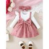 Ensemble 2 pièces Robe Bébé Fille Enfants Color Block Fleurs Cassées Grand Nœud Robe Princesse+Bandeau 0-24 Mois Bébé Robe Mode