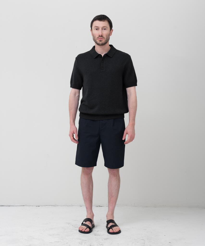 MANNERGRAM Upw Washable Cotton Polo Short Sleeve Knit Black