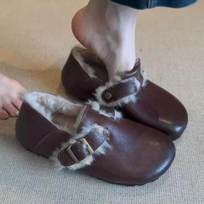 Móda Retro Teplé Dámské Zimní Jednoduché Plus Fleece Dojíždění Všestranné Pohodlné Nadýchané Bavlněné Boty