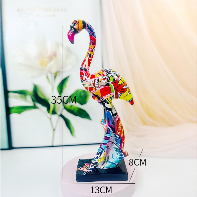 

Домашний декор Красочный орнамент фламинго Украшения для гостиной Аксессуары Изделия из смолы Входная тумба под телевизор Орнамент