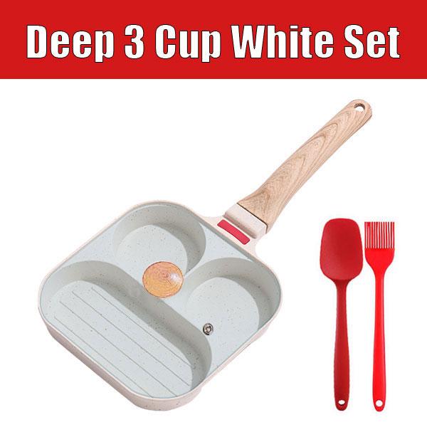 3/4 Cups Egg Frying Pan with Lid Nonstick Omelet Pancake Pan Fried Egg Pans Breakfast Grill Skillet Hamburger Steak Cooker Pan
