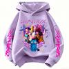 Hanorac cu Grafică Huntrx Three Girls Anime Modă Copii Bluza Pullover Mov Pentru Fete
