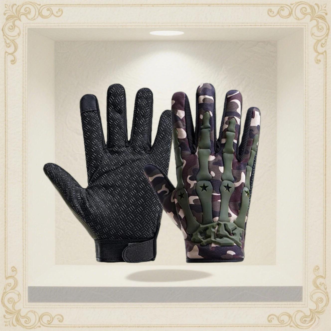 

Men s Non-slip Anti-cut Wear-resistant Long Finger Self-defense Outdoor Mountaineering Wrist Riding Protective Men s Gloves onesize камуфляжний