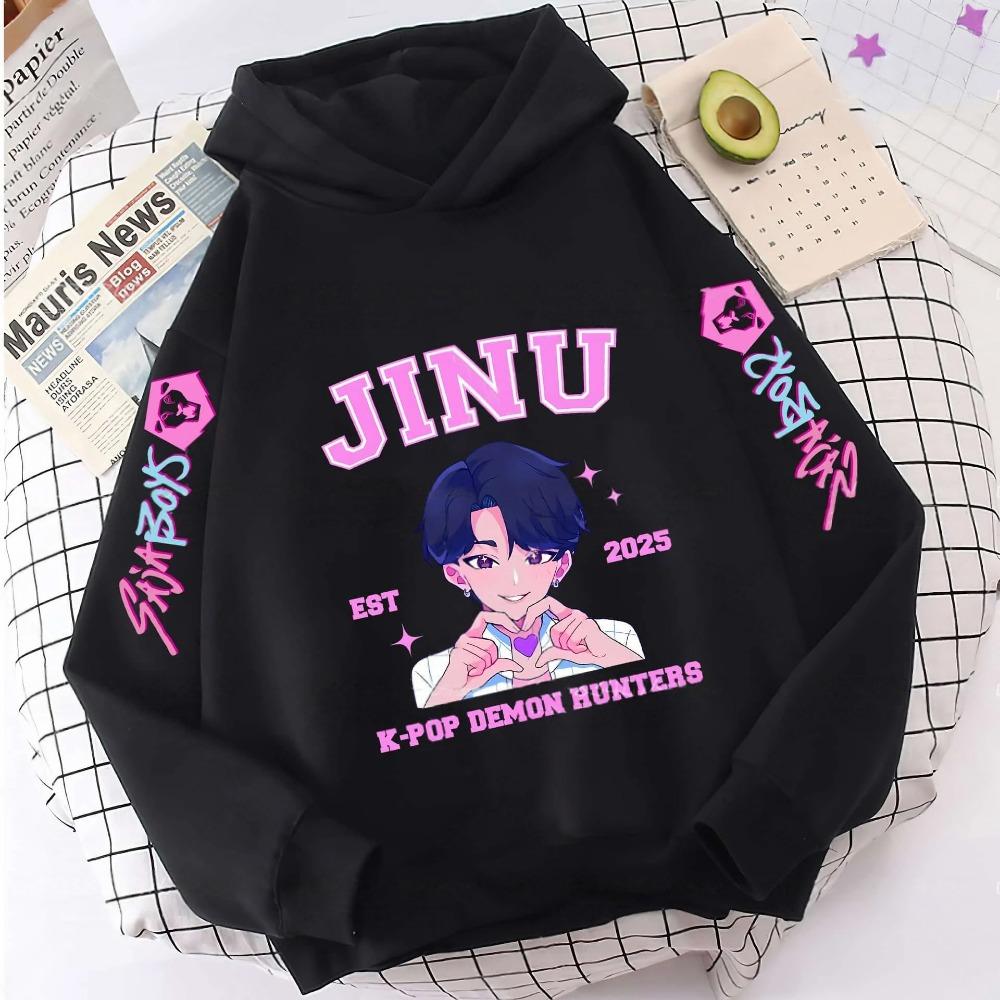 Autumn KPop Demon Hunters Cool Print Children's Hoodies Girls Fashion Oversized Streetwear Casual Boys Hooded Sweatshirt