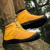 Winter Snow Boots Men Lace-up Anti-slip High Top Keep Warm Plush Ankle Boots Men Flat Soft Breathable Outdoor Hiking Shoes Men