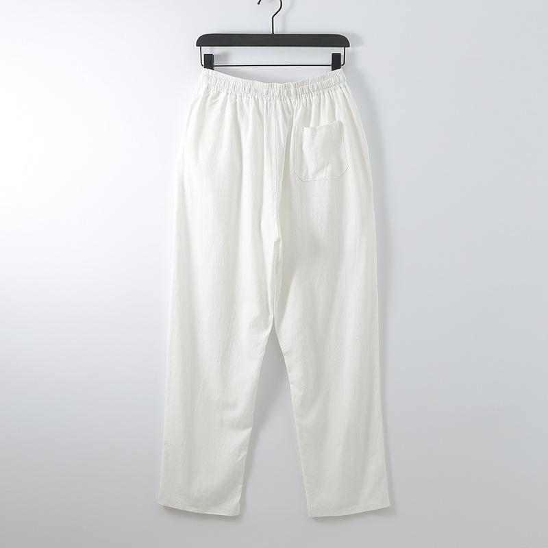 Abito da uomo in lino in stile cinese, camicia a maniche a tre quarti, abito da uomo Tang, abito taoista Hanfu, abito da uomo in due pezzi in cotone e lino