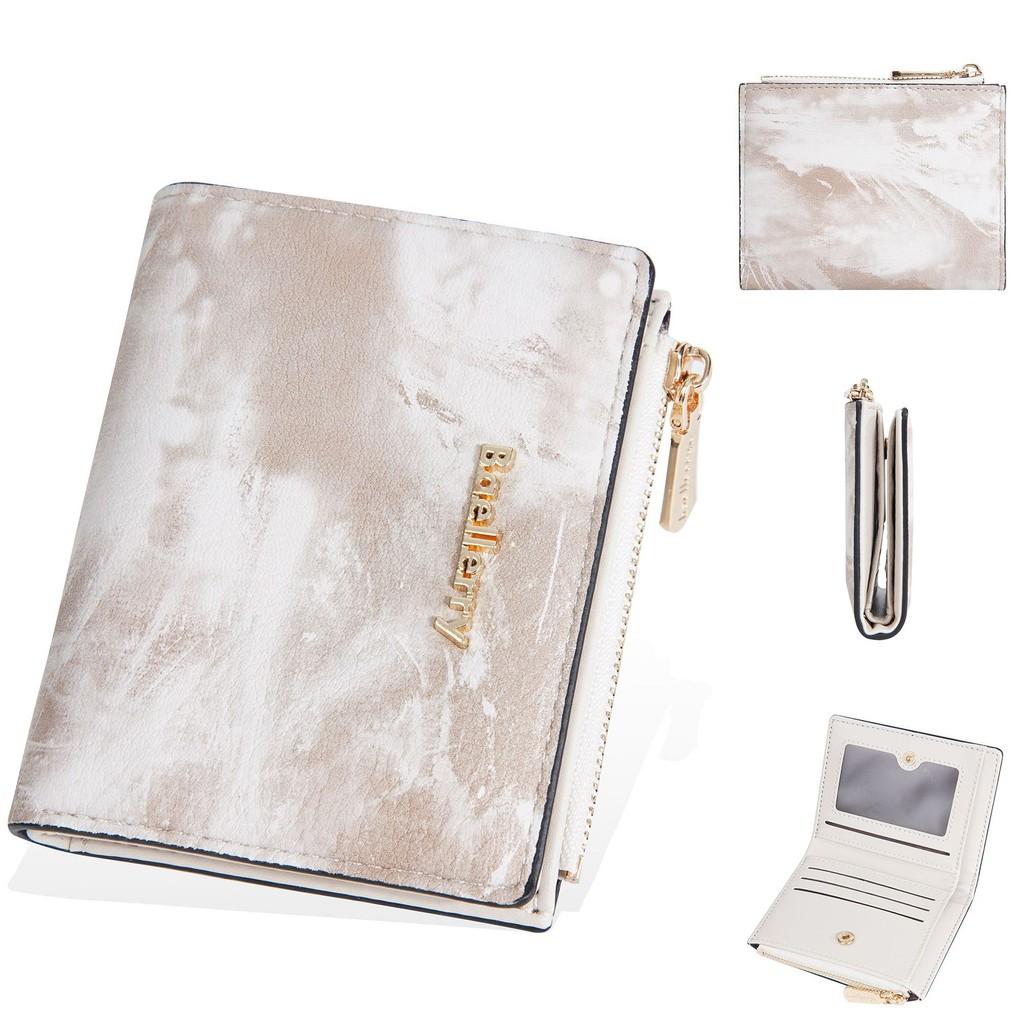 Fashion Short Wallet With Ink Wash Style And Antitheft Protection For Women