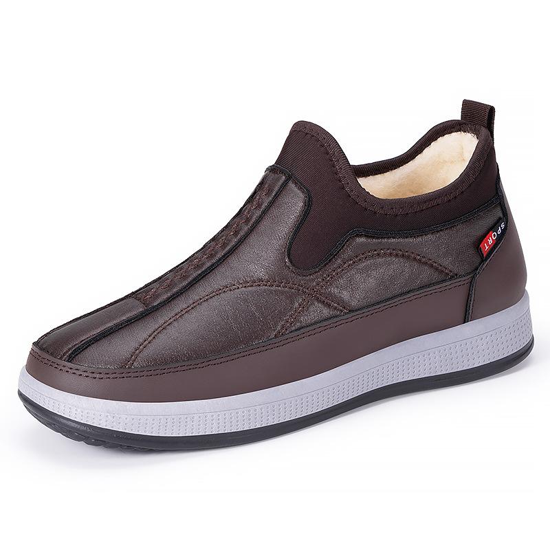 Shoes Men's Cotton Shoes Foreign Trade Cotton Boots Cold-proof and Warm Snow Boots One-pedal Men's Boots Fleece Thickened Dad Shoes