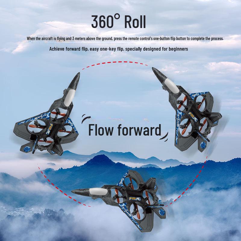 6-Channel Fixed-Wing Drone Glider Toy with Four Sleeves and Altitude Hold
