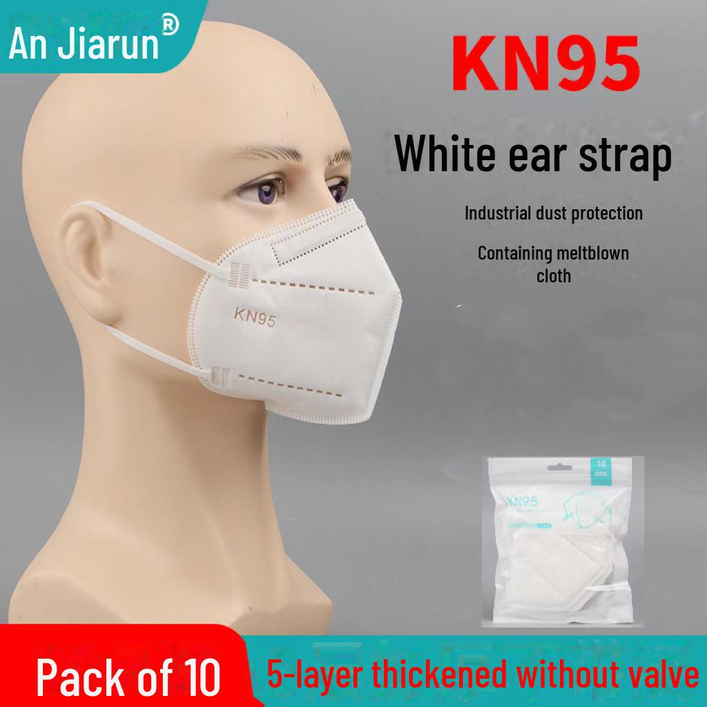 KN95 Activated Carbon Mask with Breathing Valve & 7-Layer Protection, Thickened with Sponge Strips, Head-Mounted.