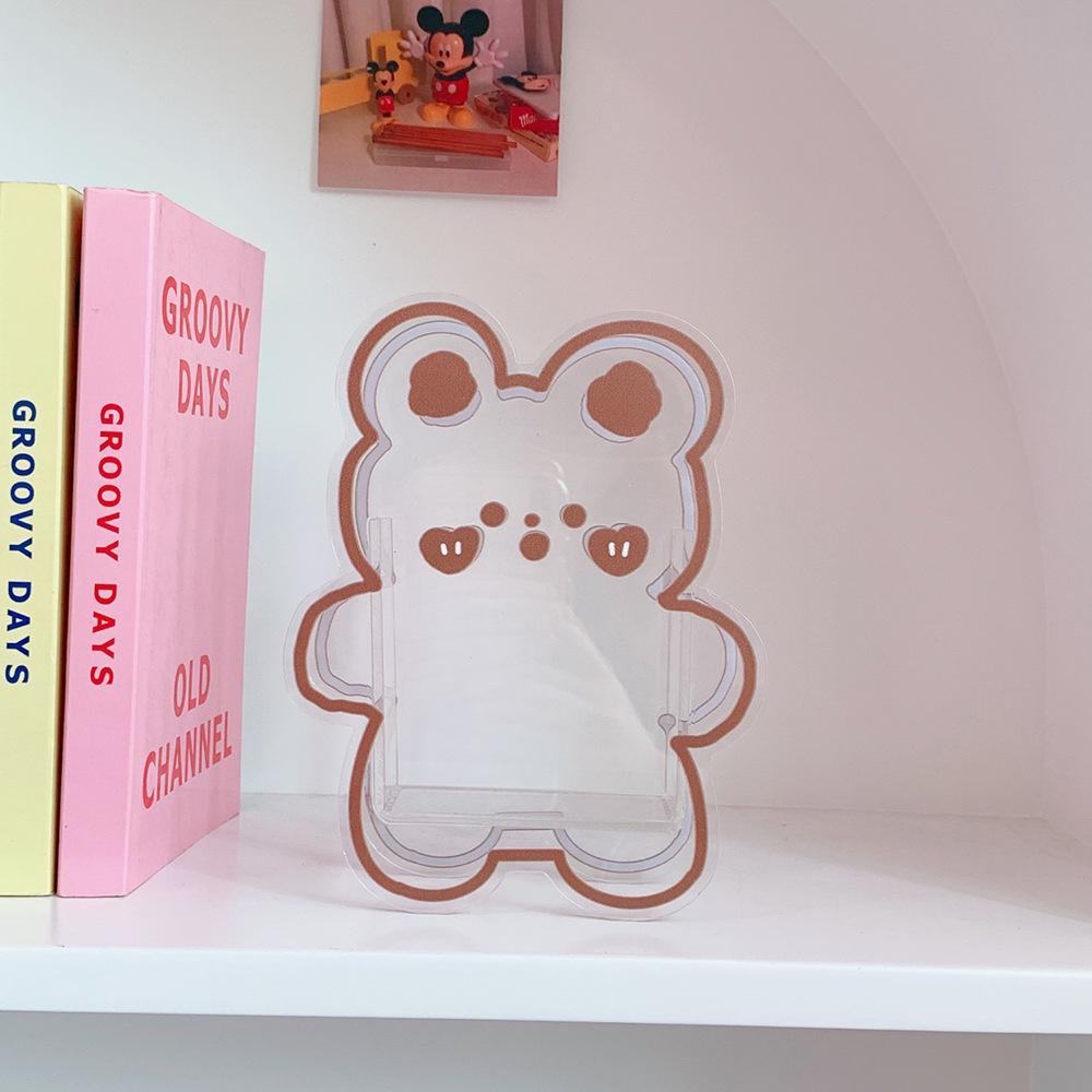 Creative Cartoon Student Desktop Pen Holder Soft Cute Bear Rabbit Multifunctional Office Stationery Cosmetics Transparent