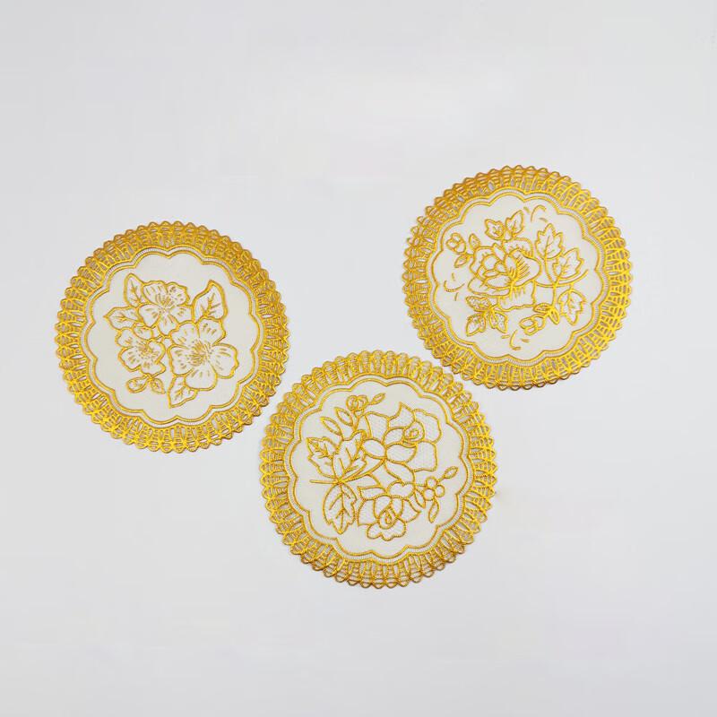 

Round PVC Gold Embossed Coaster & Heat Mat