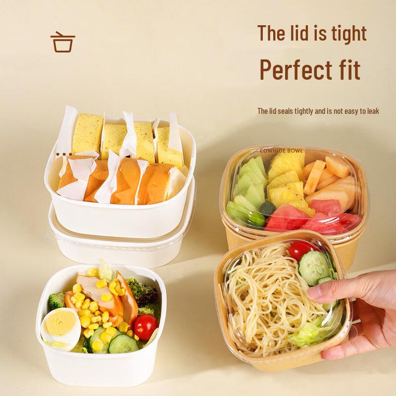 Disposable Kraft Paper Square Food Container