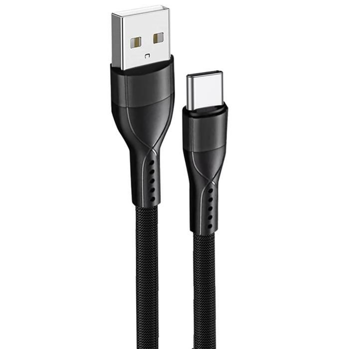 Câble USB-C - BOOLING - 1M - Nylon Tressé - 3A - Compatible Xiaomi Redmi 14C/13C/Note 13 5G/Redmi Note 14 5G