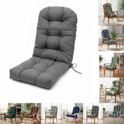 Cojín para Silla Mecedora Adirondack, 44x20x4 Pulgadas Engrosado de Respaldo Alto Cojín para Silla de Patio, Cojín Impermeable para Asiento de Muebles de Exterior con Correas