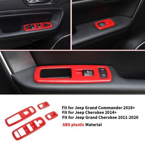 Inner Door Window Button Trim Ring for Jeep Grand Cherokee 11-20/Cherokee 2014+