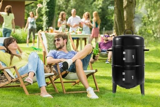 Grill Wędzarnia Stalowa Węglowy Ogrodowy Palenisko Wędzok 3W1