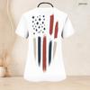 Women Plus Size V Neck Short Sleeve Scrub Top Retro Brush Painting American Flag Star Print Nurse Uniform Top