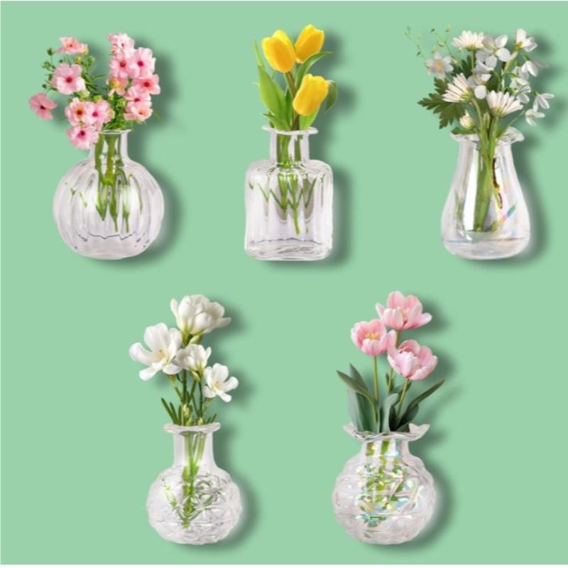 Mini Glass Bottle Flower Vase Fridge Magnets Big Small Sizes For Home Kitchen Diy Decoration Ornaments