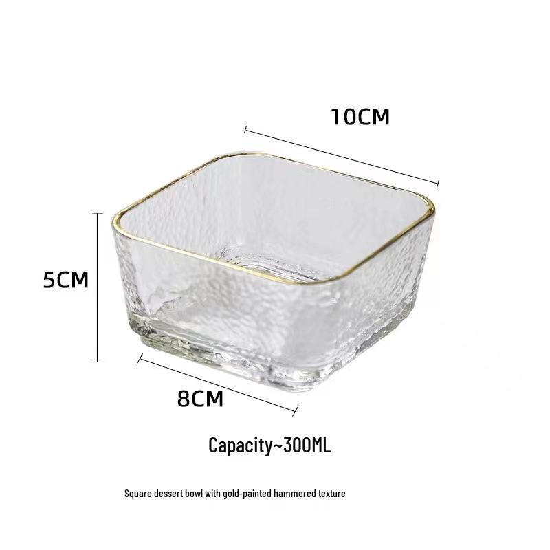 Japanese Glass Gold-Trimmed Small Bowl for Ice Cream & Snacks