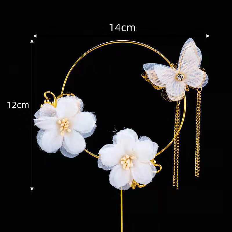 Luminous Silk Bow Cake Decoration Insert - Moldable Iron Ribbon for Birthday Baking