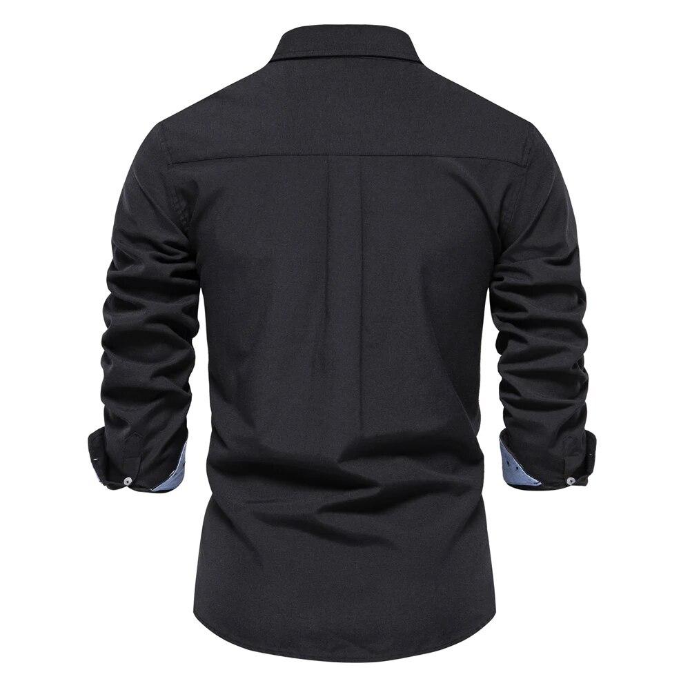 Trend Hub New Cotton Blend Men's Oxford Shirt Long Sleeve Button Down Social Buinesss Casual Shirts for Men