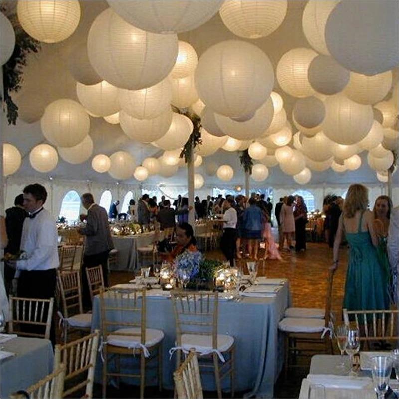 4/6/8/10/12/14/16inch Chinese Paper Ball Lampion Hanging White Wedding Decoration Paper Lanterns Lampshade Birthday Party Decor