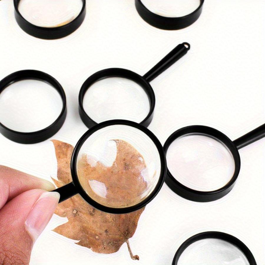 48Pcs 5cm Black Plastic Magnifiers, Portable Handheld Field Observation Tools for Science Education ZSY