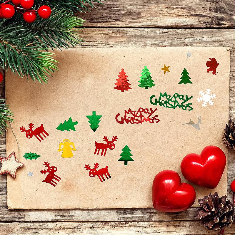 15g/bag Christmas Table Confetti Xmas Tree Snowflake Sequin Confetti 2025 Christmas Party Decoration for Home 2025 New Year Gift