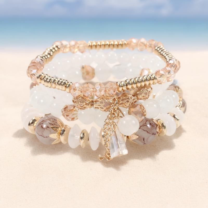 Chic Bohemian Four-Layer Glass Beaded Tassel Women's Bracelet