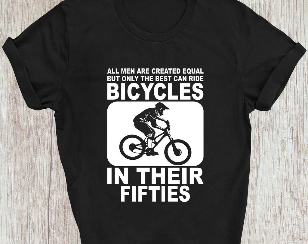 Cycling Dad T-Shirt, Cyclist Best Ride Bicycles In Their Fifties 50th Birthday Funny T-Shirt Sarcastic Shirt, Family Presents Xmas Tee Top