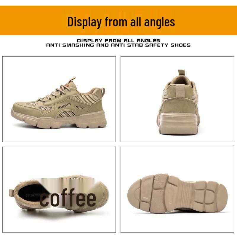 Steel Toe Breathable Work Shoes: Anti-Smash, Anti-Puncture, Comfortable, Lightweight, Safety Shoes for Long Hours Standing.