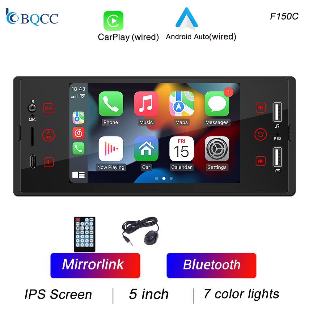 

BQCC I Din 5 IPS HD экран автомобильный MP5-плеер с проводным/беспроводным carplay Android auto mirrorlink BT FM USB мультимедийный автомобильный радиоприемник