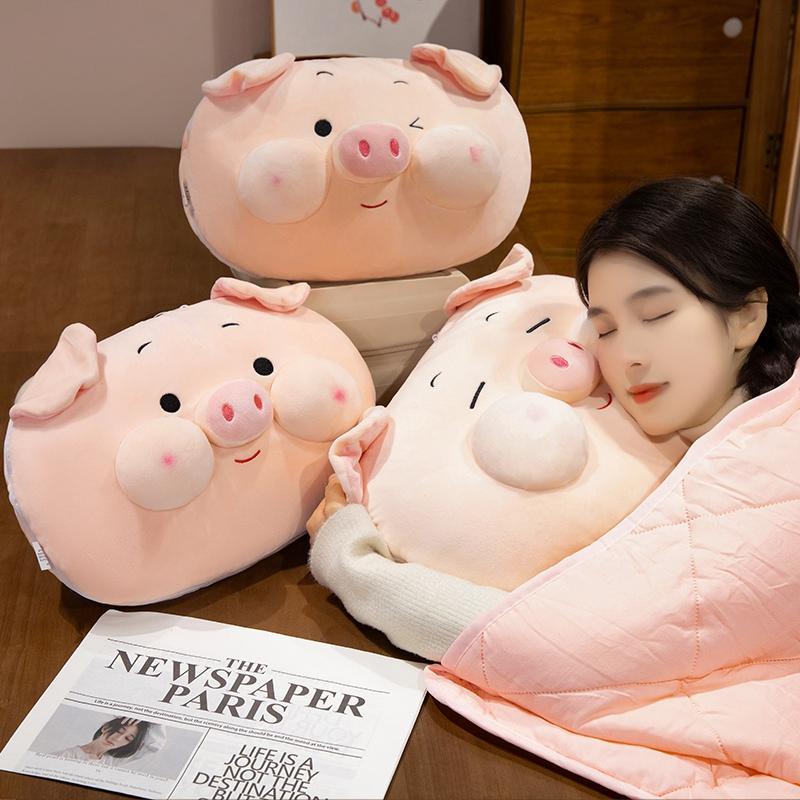 1Pc 4050Cm Cartoon Plush Piggy Plush Pillow With Blanket Doll Stuffed Soft Animal Pig Cushion Lovely Toy For Birthday Gifts